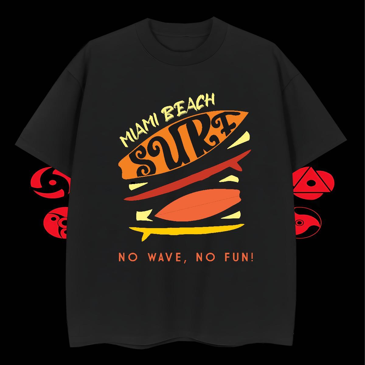 Wholesale Mens Tshirts Casual Beach 230g Cotton DIY Pure Cotton wave T Shirt For Man 2024 Summer Tops Shirt