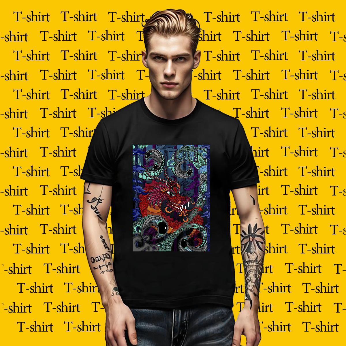 Brand Men Tops Tees Sports Casual 230g Pure Cotton Custom Anime Breathable Short Sleeve terror T Shirt For Man 2024 Polos