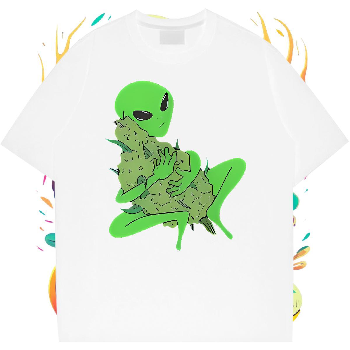 Casual New extra-terrestrial Tshirts 230g 100% Cotton T-Shirts Oversized 3XL 4XL Sports Casual Breathable Soft Unisex Tees