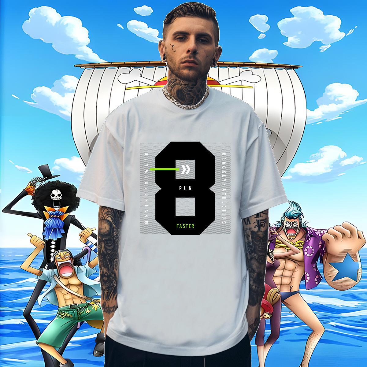 TOP Quality Men Tees Street Casual 230g Pure Cotton Custom Anime O-Neck Short Sleeve number Man T Shirts Customized Tee Shirt