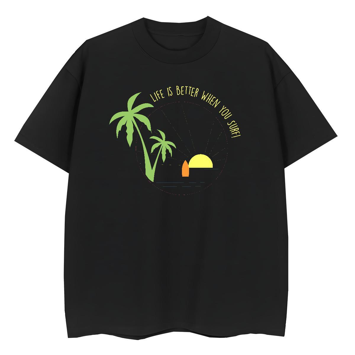 Wholesale Women Tees 230g Pure Cotton wave Spring Summer Women T Shirts Comfortable Graphic Wear