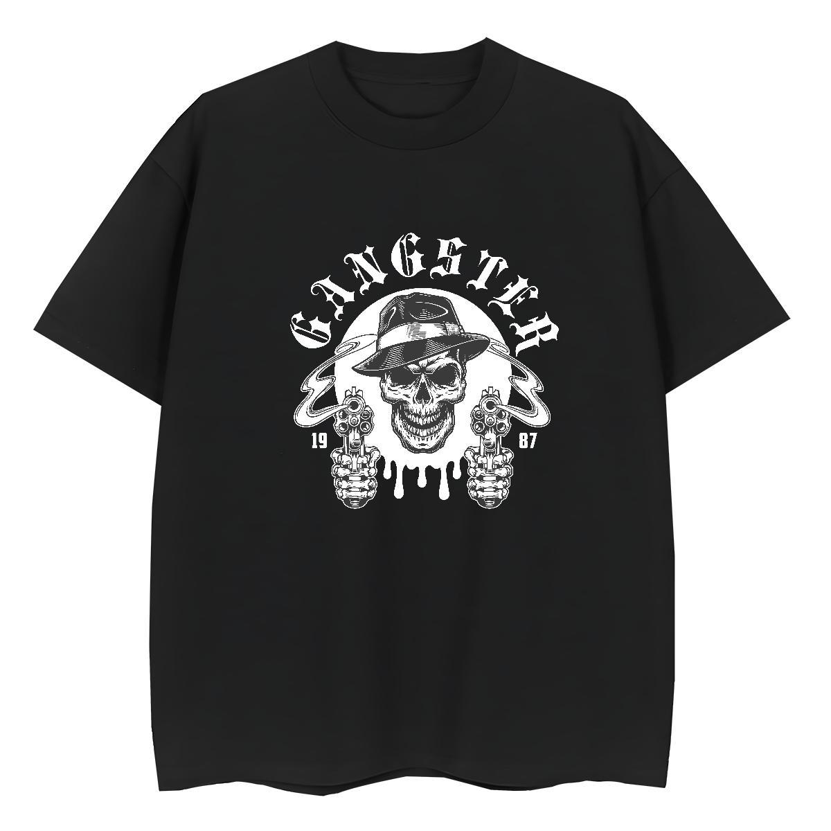 Fashion Casual T Shirt For Woman 230g 100% Cotton Breathable Short Sleeve Daily Outfit skull Womens Tshirts Loose DIY Logo Clothes