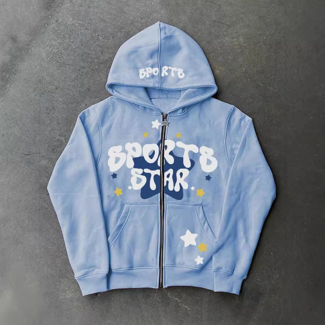 Men's Hoodies & Sweatshirts Hooded Zipper Printed Hoodie Personalized Street Loose and Versatile Y2K Top