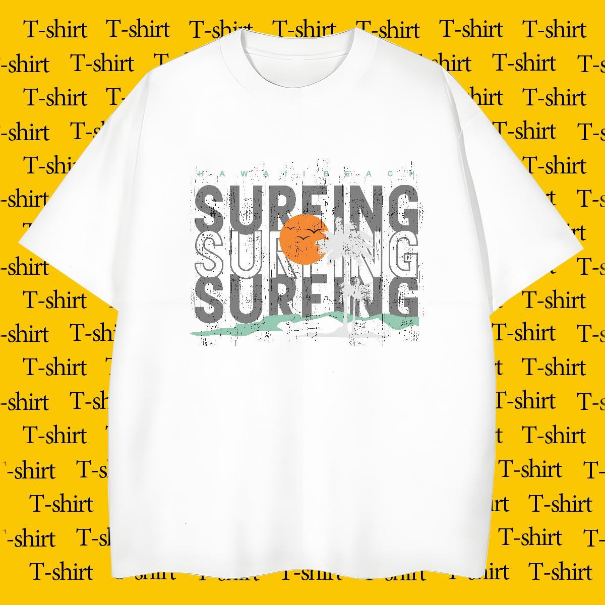Soft Men Tops Tees Hip Hop 230g Pure Cotton Custom Cartoon Breathable Crew Neck letter T-Shirts Casual New Wear