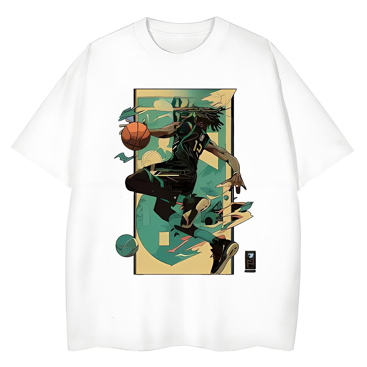 Custom T-Shirts for Women Breathable Short Sleeve 230g 100% Cotton Woman Tshirt Cartoon Print basketball Casual Sport 5A Top Shirts