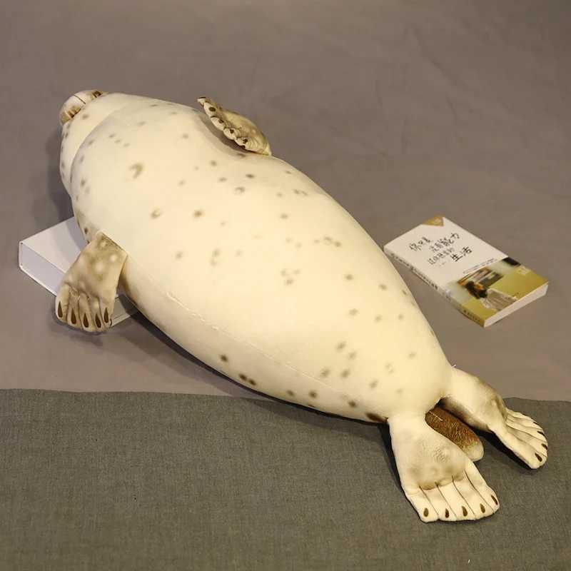 35-110cm simulated 3D sea lion plush toy high-quality filled soft animal sealed pillow baby Kawai sleep sticker doll W240821