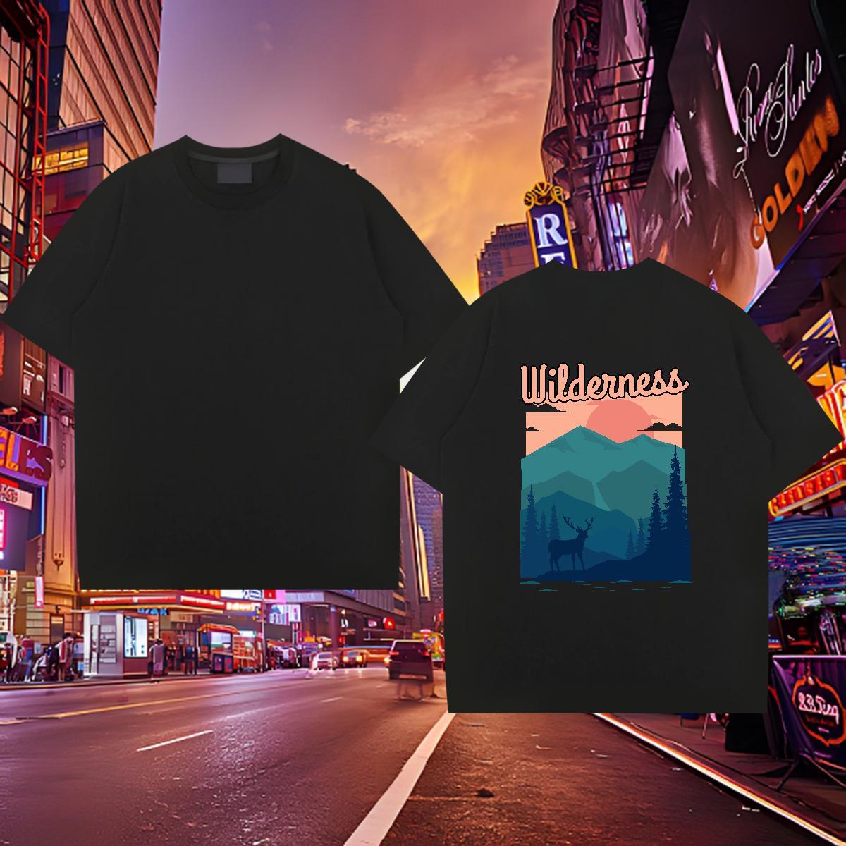 Free Shipping T shirt 230g 100% Cotton mountains Casual Beach DIY Anime Breathable Short Sleeve Tshirts New Arrival Clothings
