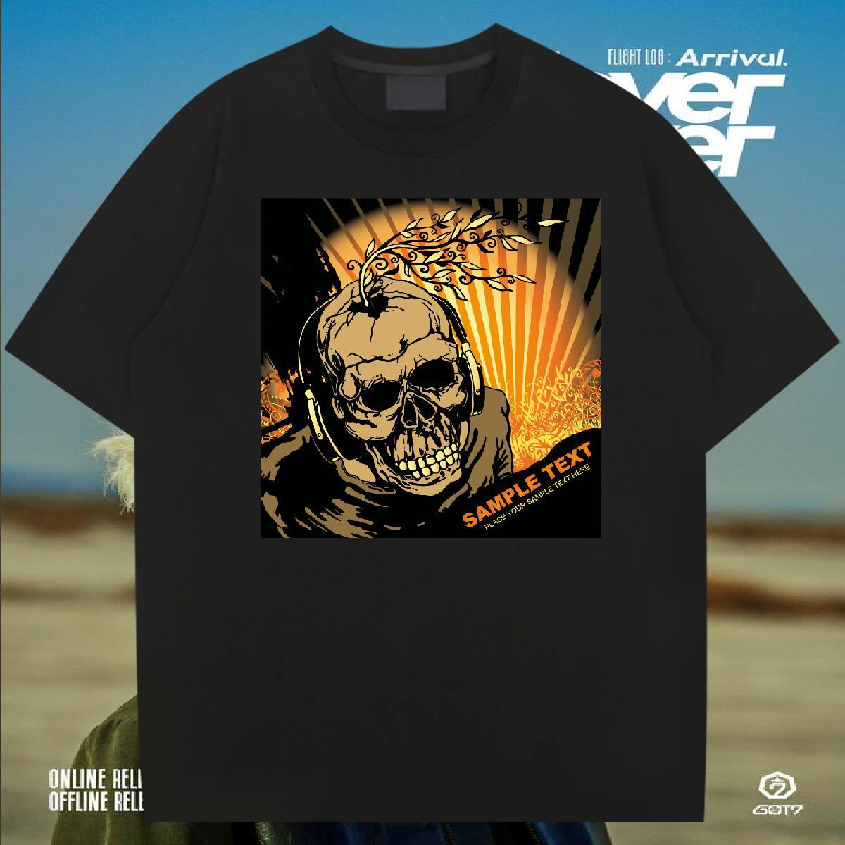Customized Street Wear Men Tops Tees scary Breathable Short Sleeve 230g 100% Cotton T Shirts Men Cool Customized Print Polos