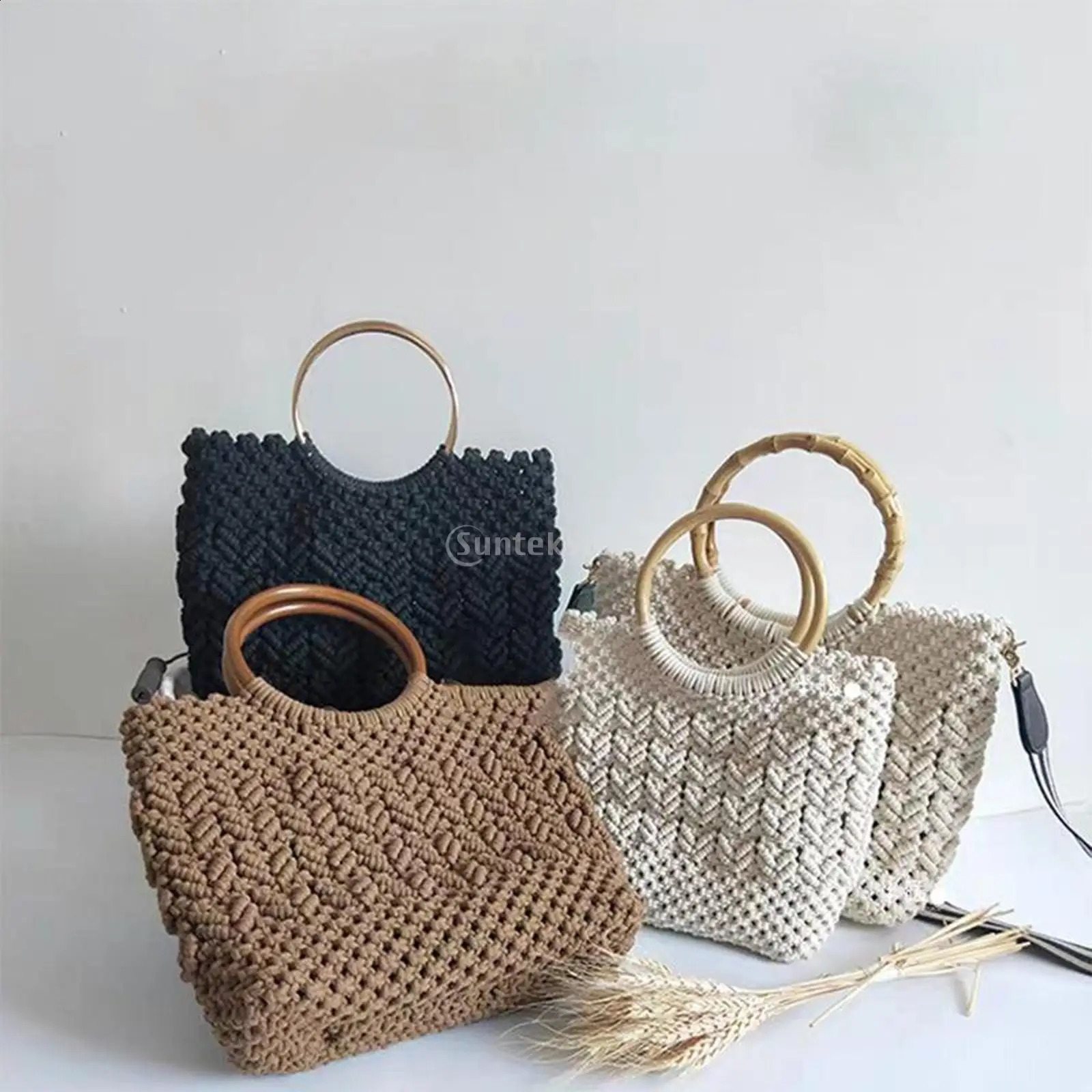 Crochet Bag Bottom Pad Pet Bag Insert Wooden Handle DIY Accessories 240821