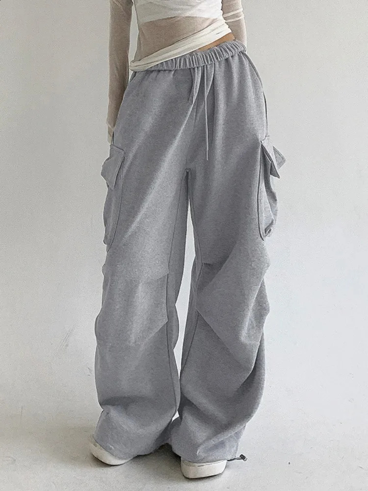 Y2k Aesthetic Casual Cargo Womens Pant Autumn Vintage Streetwear Loose High Waist Mujer Pantalones Harajuku Pocket Trousers 240821