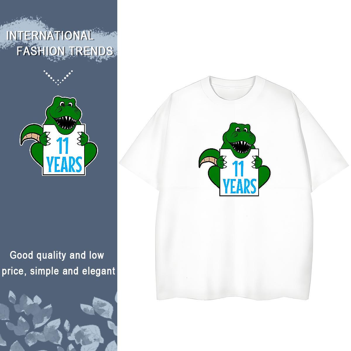 Fashion New T shirt Breathable Crew Neck 230g Pure Cotton Couples T Shirts Anime crocodile Daily Wear Soft Tops Shirt