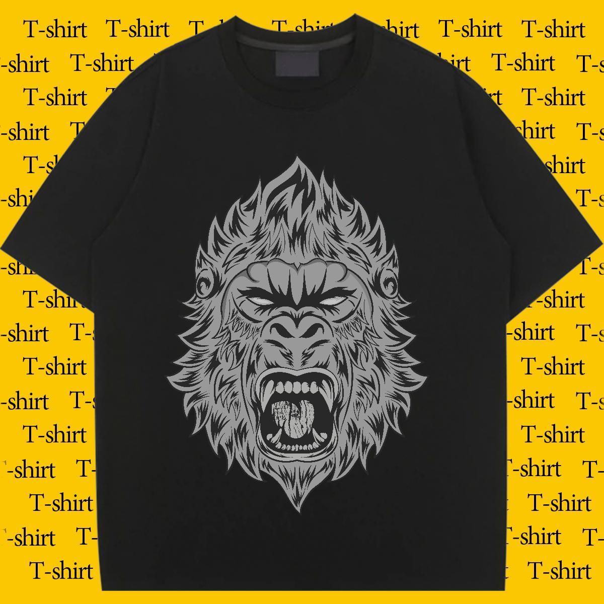 Brand Women T Shirts O-Neck Short Sleeve 230g Pure Cotton Women Tees Custom Print Plus Size chimpanzee Summer Casual Free Shipping Top Shirts