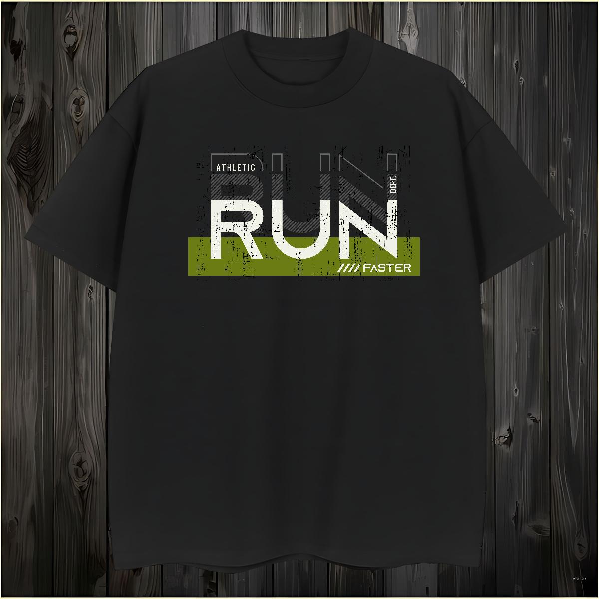 High Quality run Man T Shirts Casual Beach Men Clothes T-Shirt 100% Cotton 230g 2024 Designer Short Sleeve O-Neck Black Oversized Clothings
