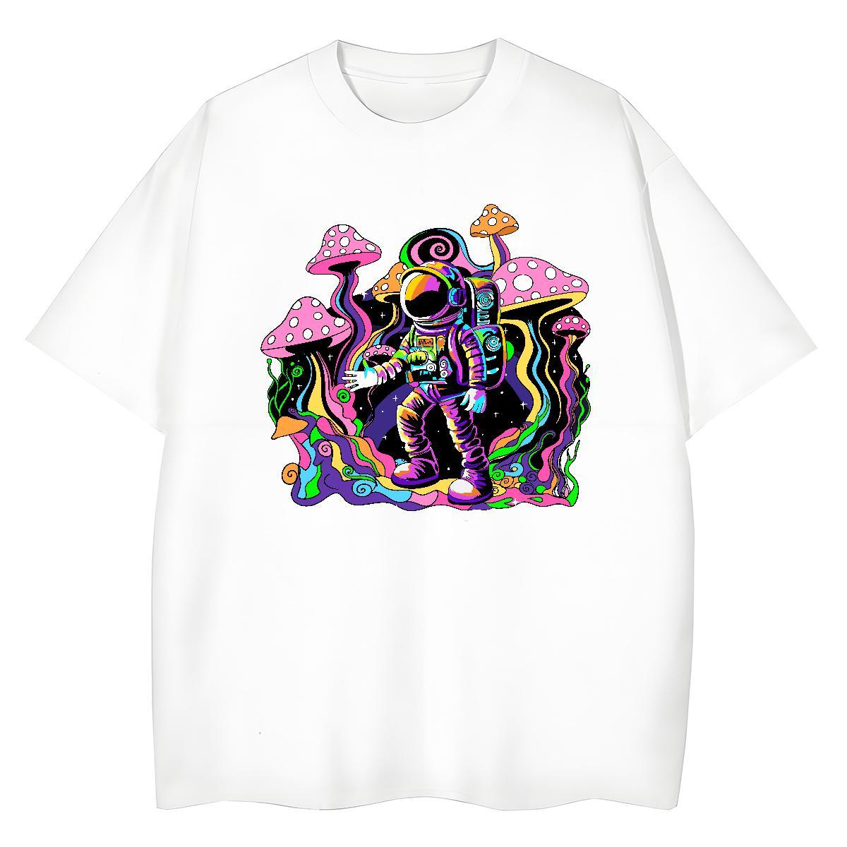 Designer Nice Lady T shirt 230g Pure Cotton planet Home Outdoor T Shirt For Woman Comfortable Cartoon Printing L-4XL Clothes Shirt