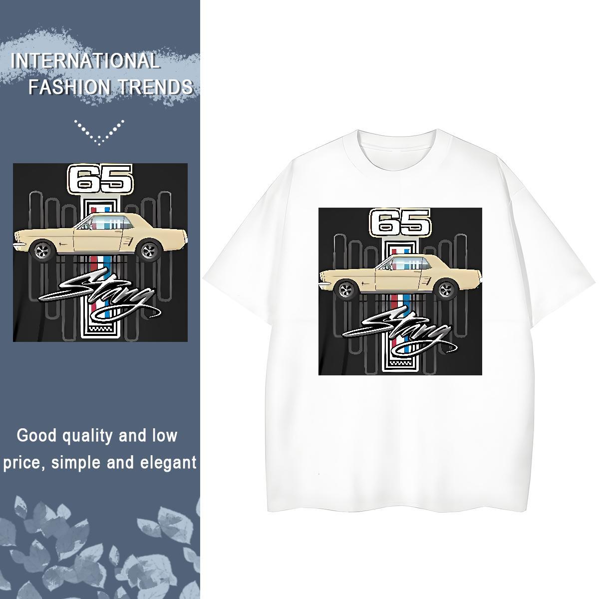 Fashion T Shirt For Woman 230g Cotton O-Neck Short Sleeve Sports Casual car Unisex Tshirts Wholesale Black Oversized Clothes
