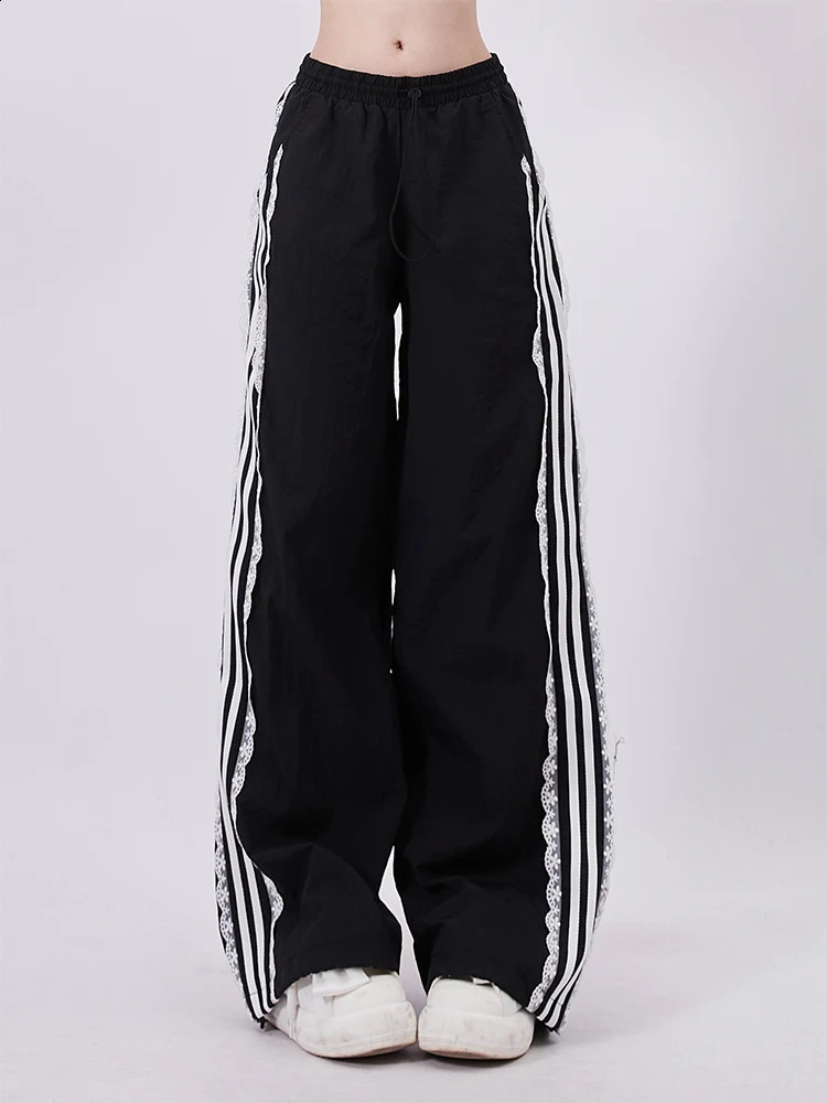 Women American Vintage 2000s Harajuku Sporty Pants Baggy Pantalones Trousers Y2k Japanese Goth Punk E-girl Loose Casual Joggers 240821