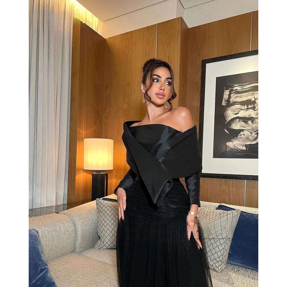 One-Shoulder Long A-E Sleeves Zipper Up For Prom Tail Elegant And Pretty Women's Dresses Formal Fy19398 mal