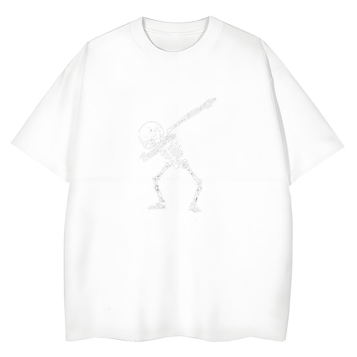 Brand T-Shirts 230g 100% Cotton Crew Neck Breathable Daily Outfit skull Tshirt for Man Woman Free Shipping Anime Tops Tees