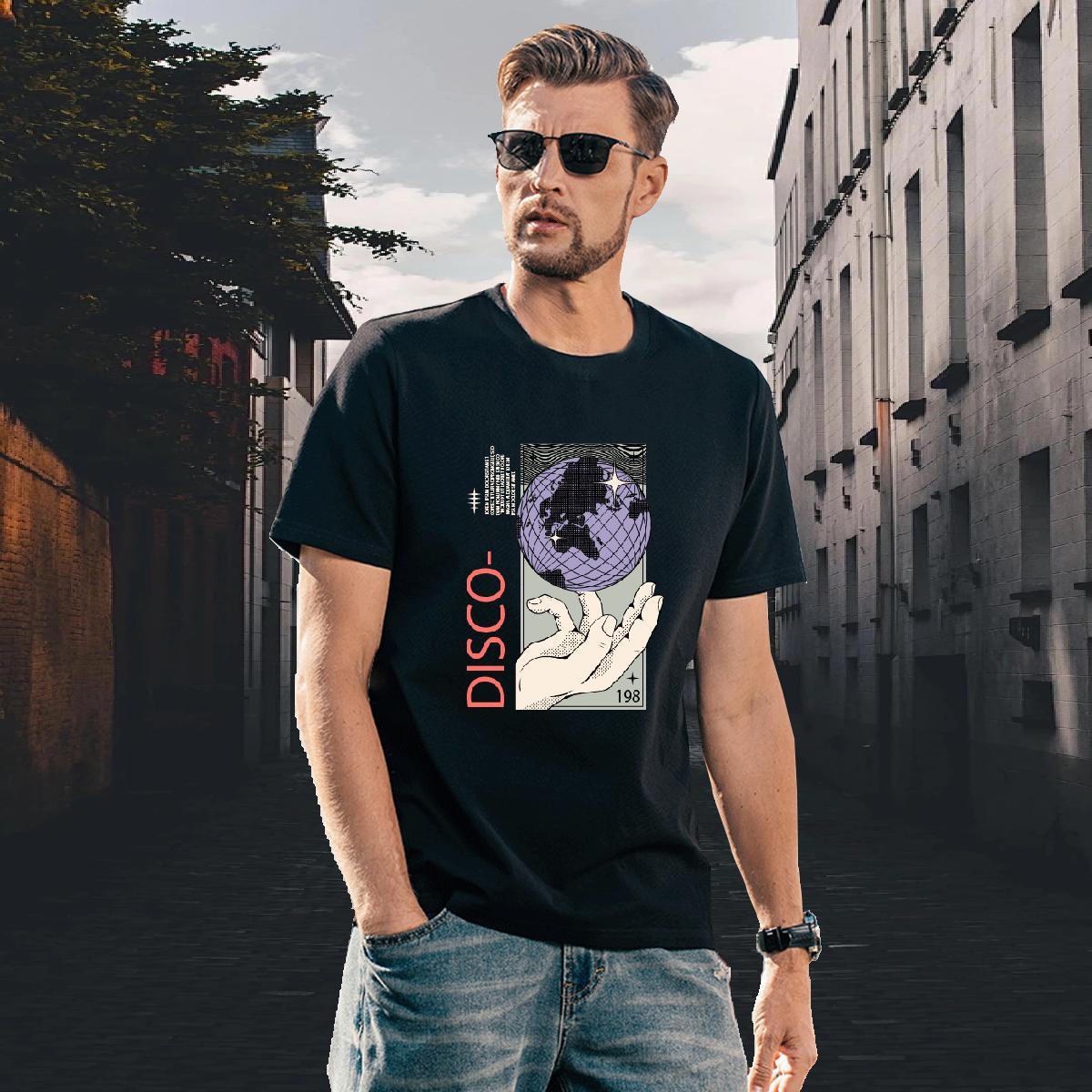 Unisex Men Clothes T-Shirt Hip Hop 230g 100% Cotton Custom Print Oversized Crew Neck Breathable earth T shirt New Arrival Tshirts