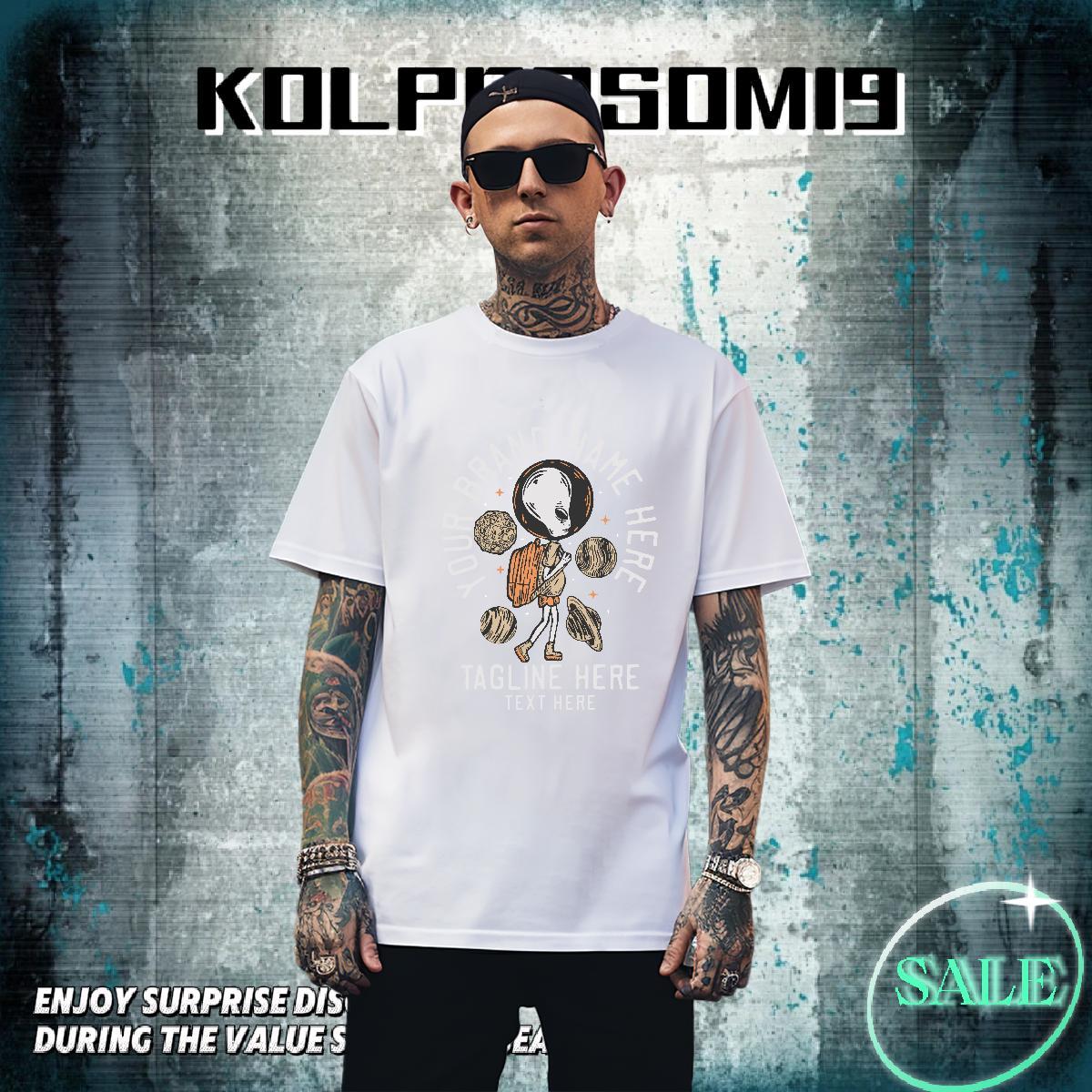 Brand Men Tops Tees Summer Casual 230g Cotton Skull Pure Cotton star T-Shirts for Men Designer Wear
