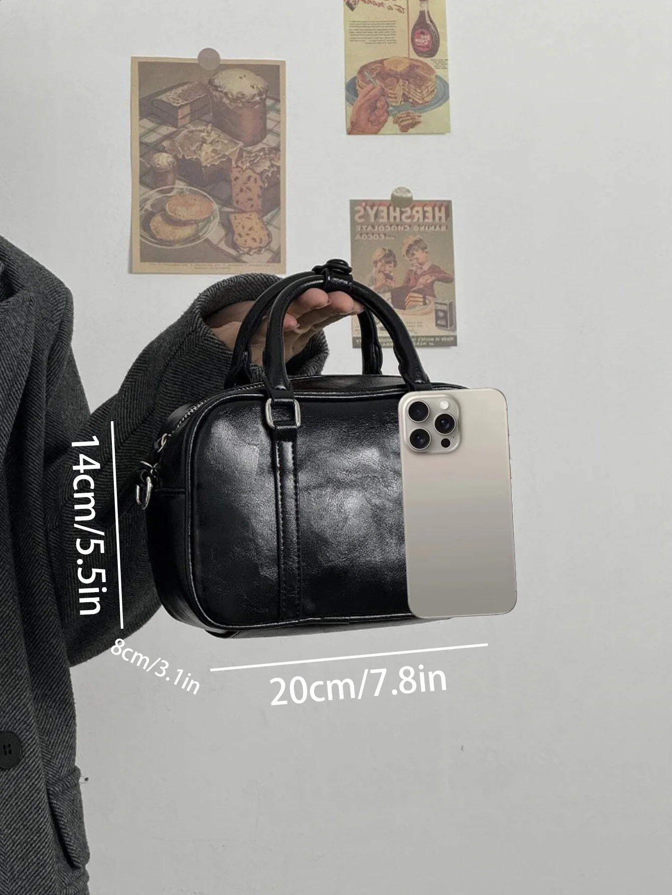 Small n One Shoulder Crossbody Boston Bag for Women 2024 Retro High end Handheld Square 240821