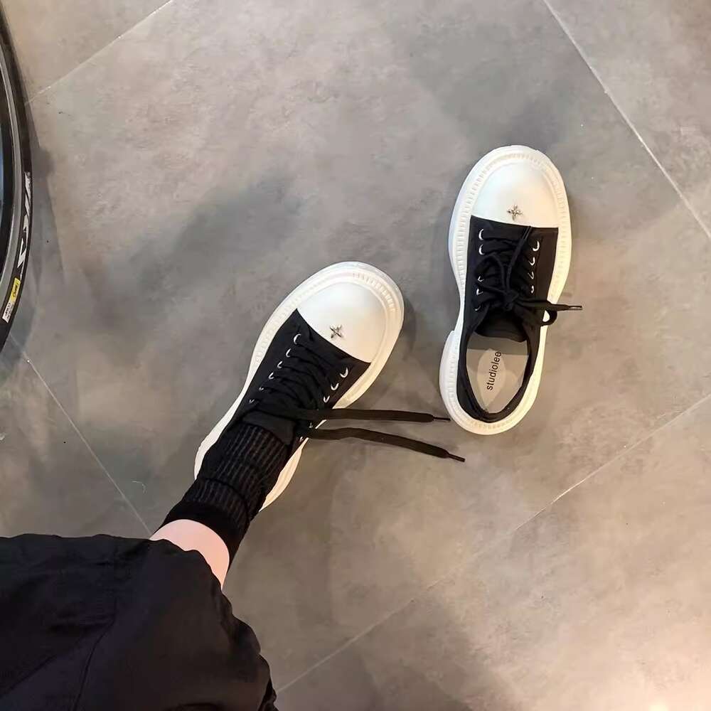 Sheepskin Version Grape Mom With Round Toe Cross wer Sole Thick Heel Height Increasing Canvas Casual White Shoes Women S Board OUTDOOR