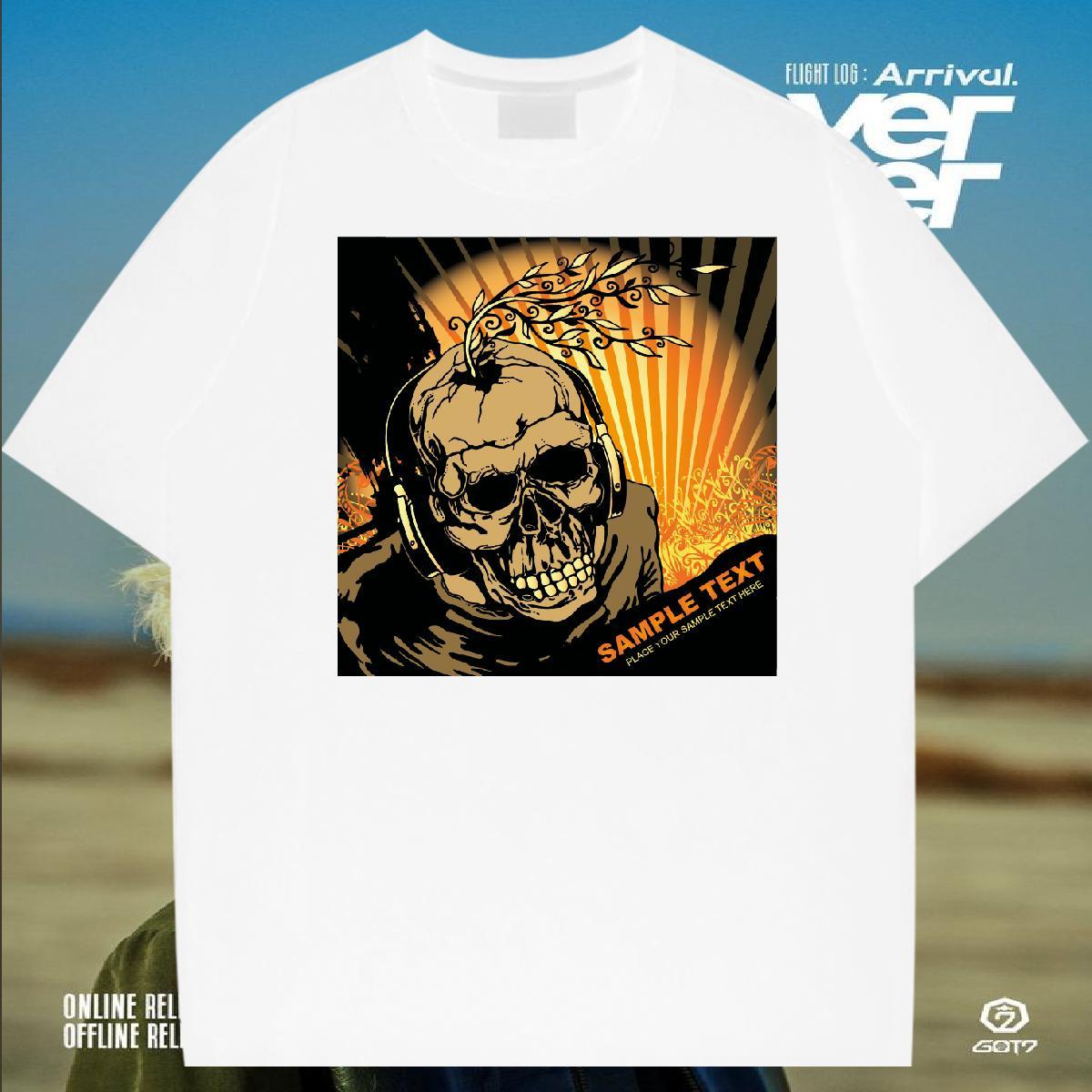 Customized Street Wear Men Tops Tees scary Breathable Short Sleeve 230g 100% Cotton T Shirts Men Cool Customized Print Polos