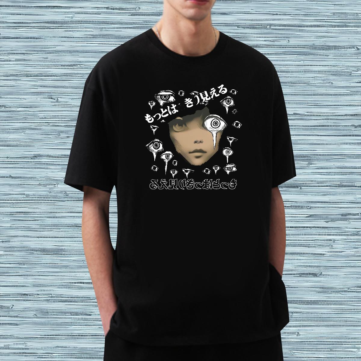 Cool Design scary T-Shirts Hip Hop Street Mens Tshirts 230g Pure Cotton DIY O Neck Short Sleeves DIY Logo Oversized Clothings