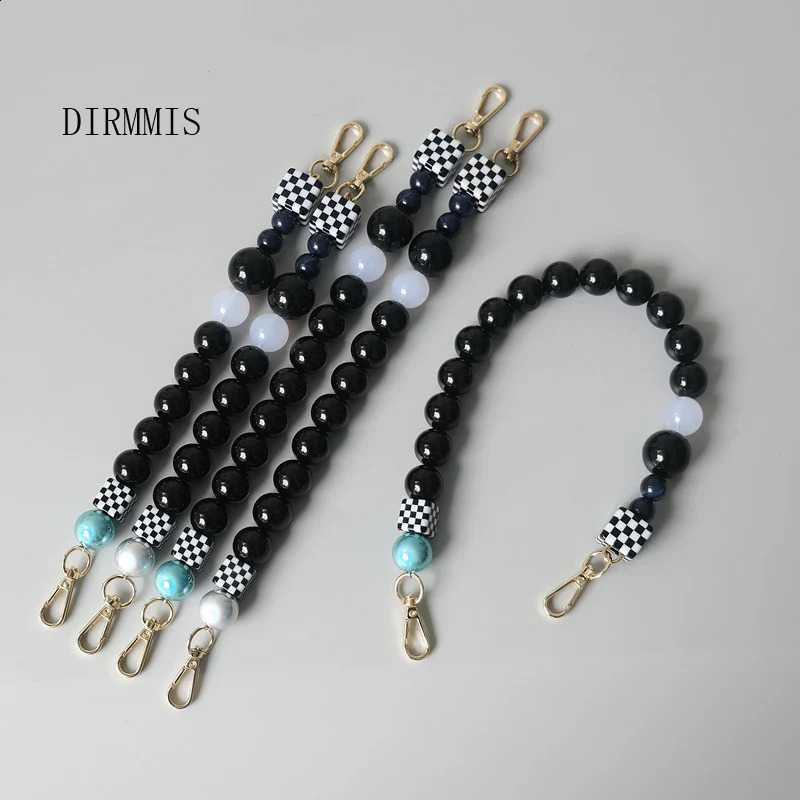 Woman Bag Accessory Black White Blue Acrylic Resin Beads Parts Handcrafted Wristband Women Replacement Bag Handle Chain 240821