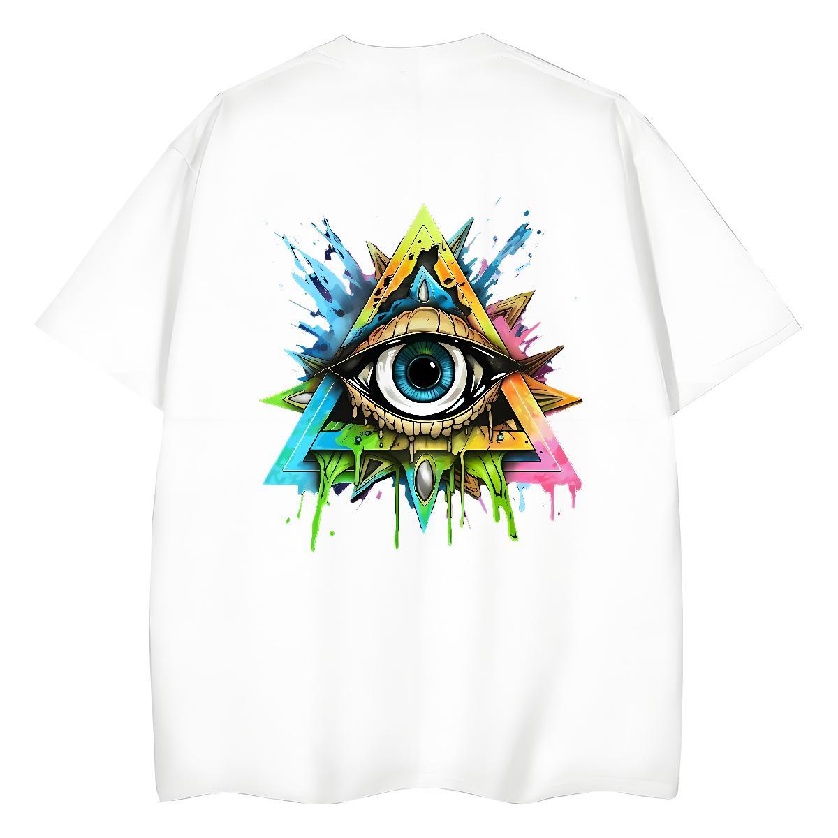 2024 Casual T shirt 230g 100% Cotton Breathable Crew Neck Outdoor eye of the devil Womens Tshirts Lady Skull Clothes