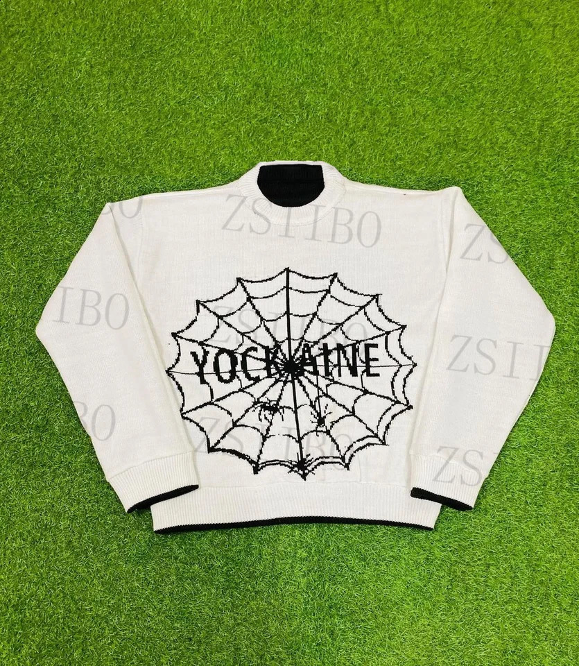 Traf y2k Womens Sweater Hoodie Long Sleeve Winter Retro Printed Pattern Hip Hop Clothing Oversized Back School Set 240821