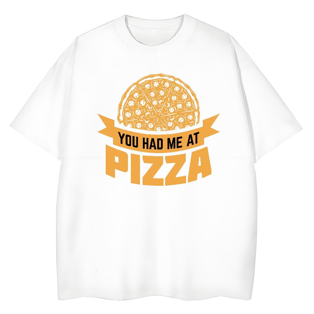 Wholesale Men Tees Street 230g 100% Cotton DIY Printed Breathable Crew Neck pizza T shirt Fashion Tee Shirt