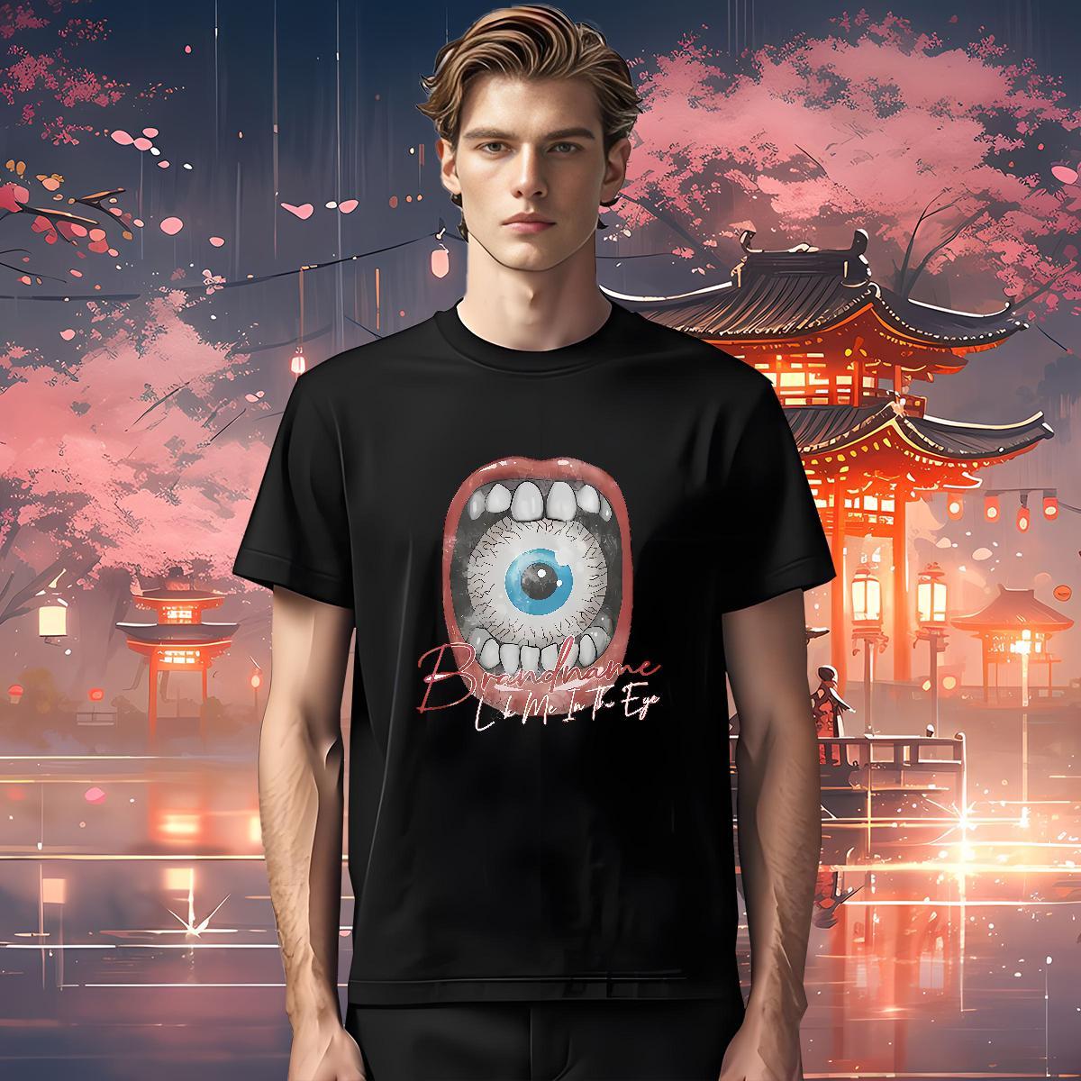 Soft eyeball Men T Shirts Home Outdoor Men Clothes T-Shirt 100% Cotton 230g Casual New Breathable Short Sleeve Custom Big Size Tee Shirt