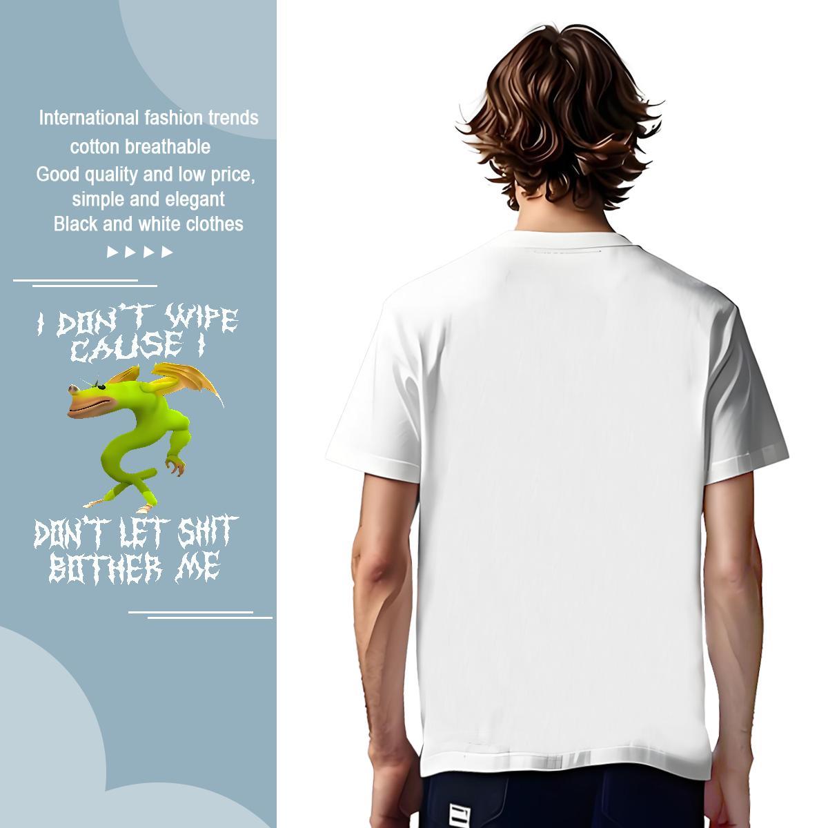 Popular T-Shirts frog Breathable Short Sleeve Daily Outfit Custom Printed 230g Pure Cotton Men Tees DIY Wear