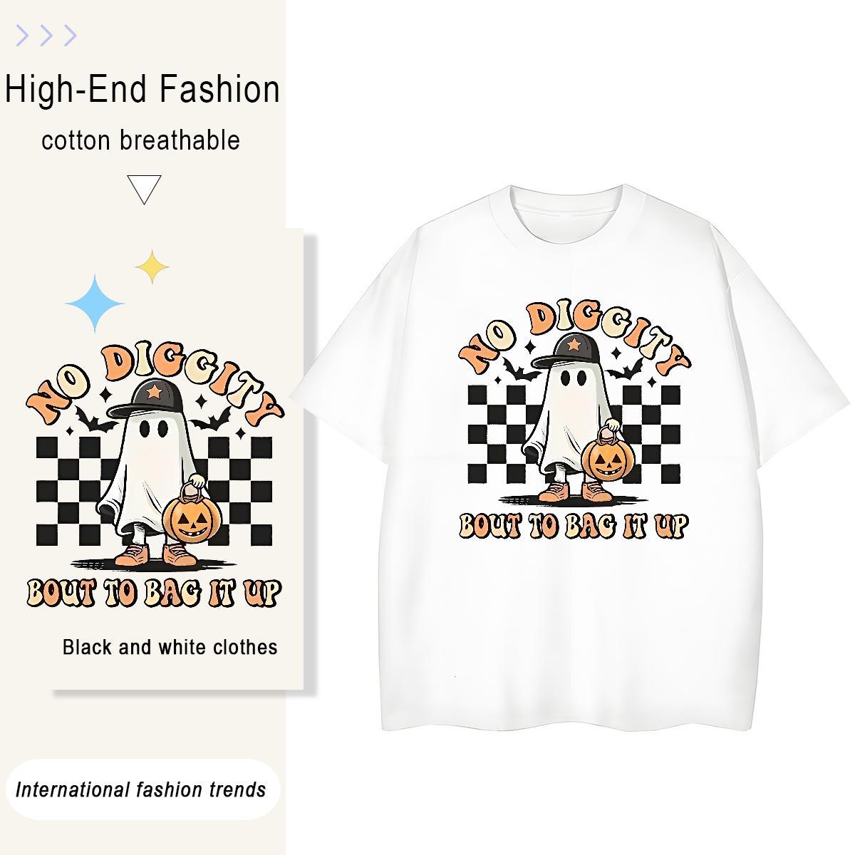 Popular Women Tshirts 230g Pure Cotton pumpkin Hip Hop Street Women T Shirts Breathable Short Sleeve White Plus Size Polos
