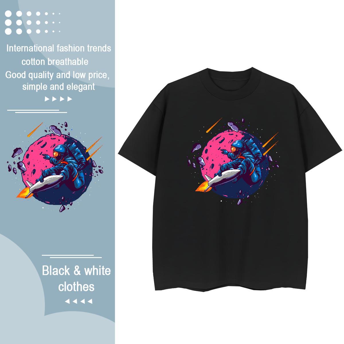 Free Shipping Tshirt for Man Woman 100% Cotton 230g universe Sports Casual T Shirt For Woman Short sleeve Soft Cartoon Printing L-4XL Top Tees