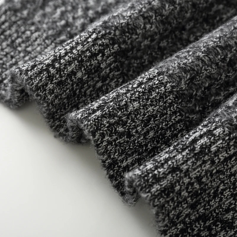 Autumn and winter 100% pure wool mens stand up collar loose thick zipper cardigan business casual sweater jacket 240821