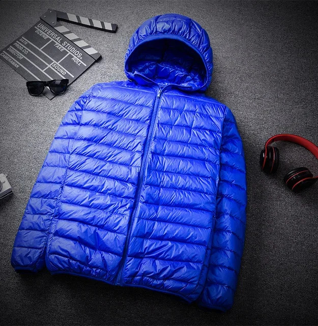 Ultra fine mens spring jacket highquality ultra light down 90% white duck hooded portable w240822