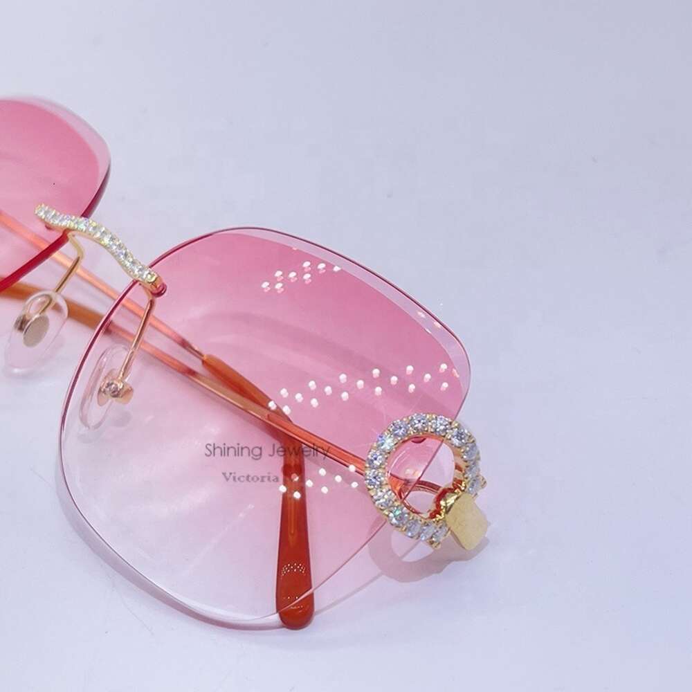 Hip Hop Rapper Jewelry 10K Real Gold VVS Dia Moissanite Sunglasses