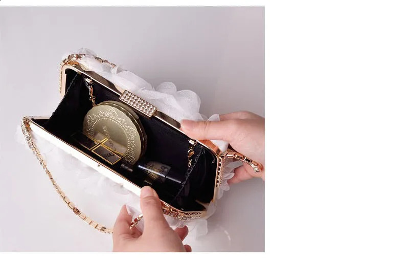 Fashionable and Unique Rose Blossom Ball Evening Dress Bag Womens Handbag Crsosbody Bridal Wallet 240821