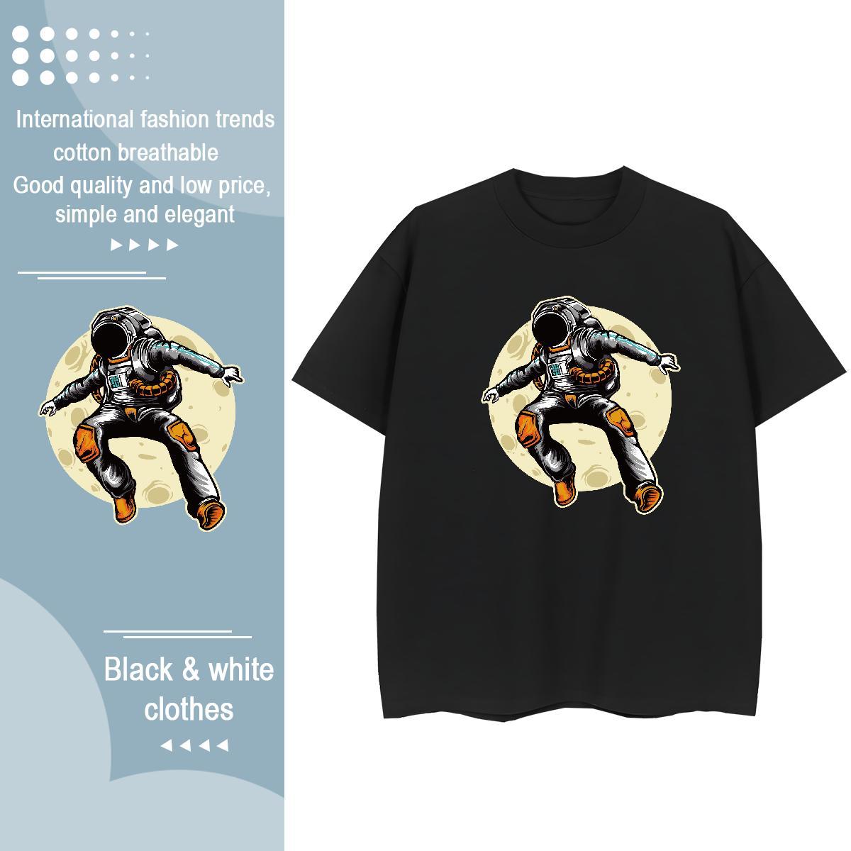 Loose fit Lady T shirt 230g 100% Cotton cosmonaut Beach T-Shirts Breathable Soft Custom Print Oversized Tops