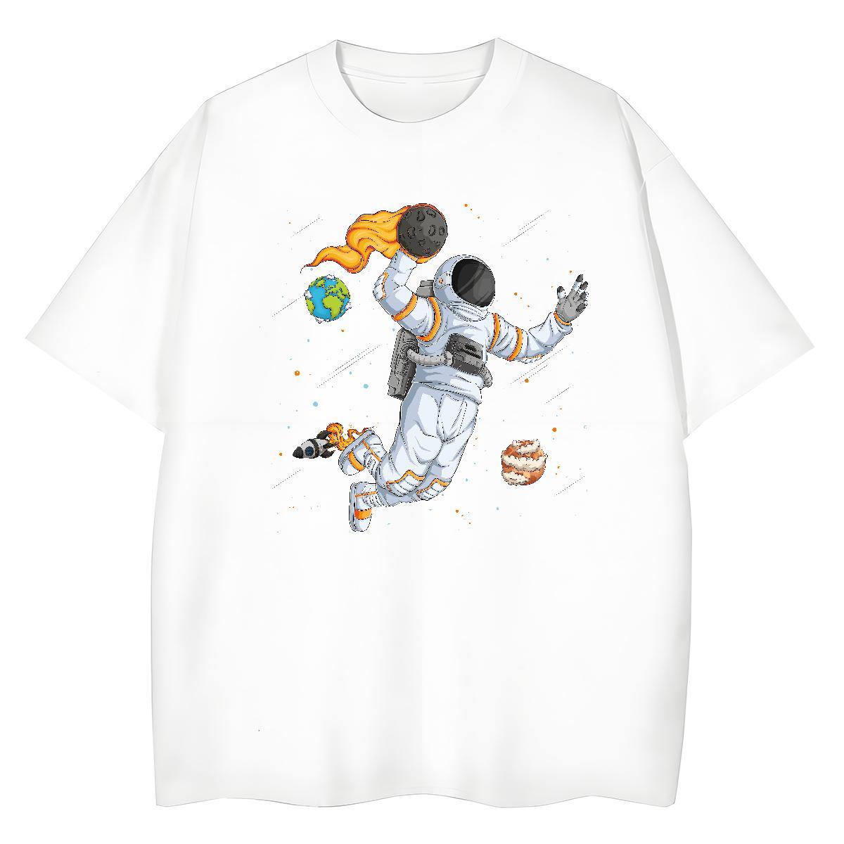 Lady Tshirt for Man Woman 230g 100% Cotton cosmonaut Casual Sport T Shirts Women Breathable Short Sleeve Customized Tee Shirt
