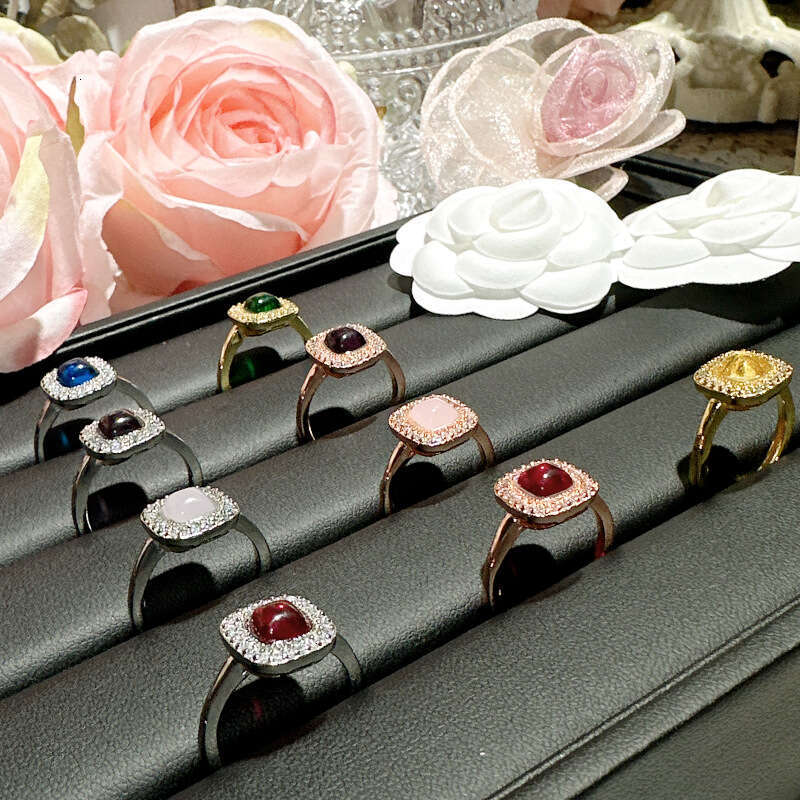 High-End Simple Candy Ring Women's Gold-Plated Zircon Stone Index Finger Ring
