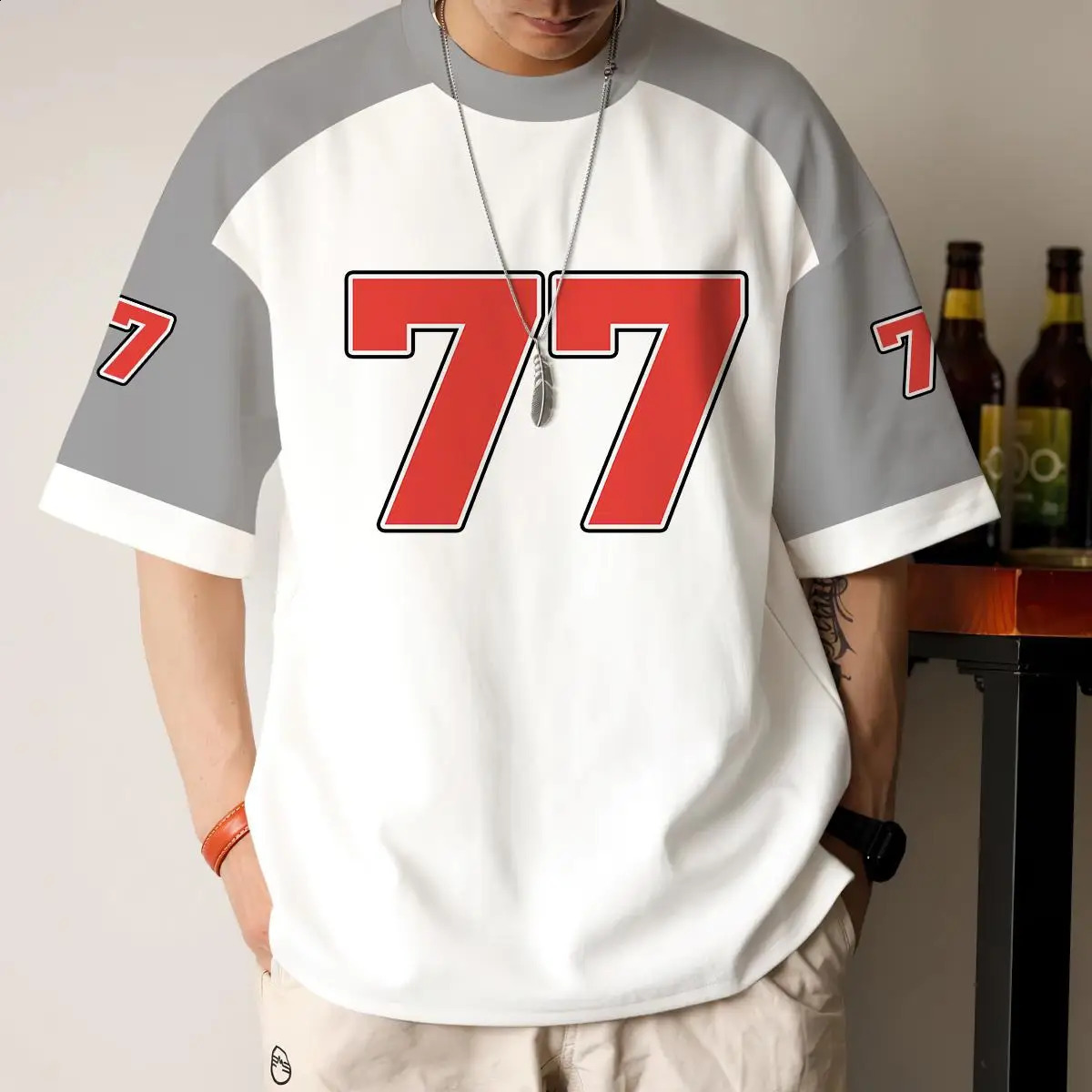 Large mens Tshirt Korean digital jersey short sleeved shirt 3D printed Oneck loose hiphop streetwear 240822