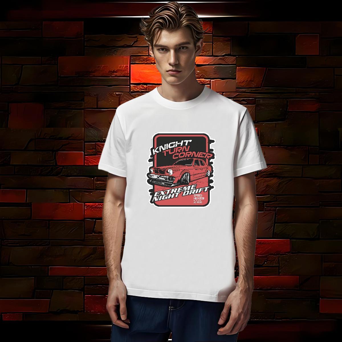 Designer car T-Shirts Sport Tshirts 230g Pure Cotton Stylist Short Sleeve Soft Black White Polos