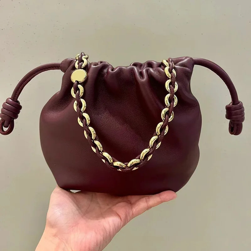 Womens Drawstring Cloud Blessing Hobos Leather One Shoulder Crossbody Casual Bucket NEW Bag 240822