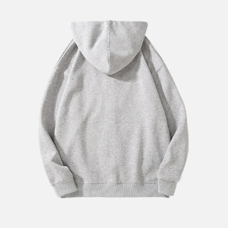 autumn and winter heavyduty cardigan double hooded loose zipper solid color sweater mens womens jacket 240821