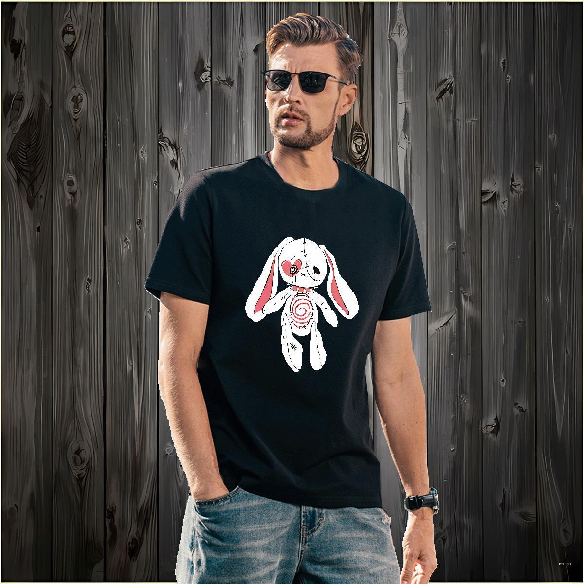 Soft broken T-Shirts for Men Outdoor Tshirts 230g 100% Cotton 2024 Summer Crew Neck White Plus Size Polos