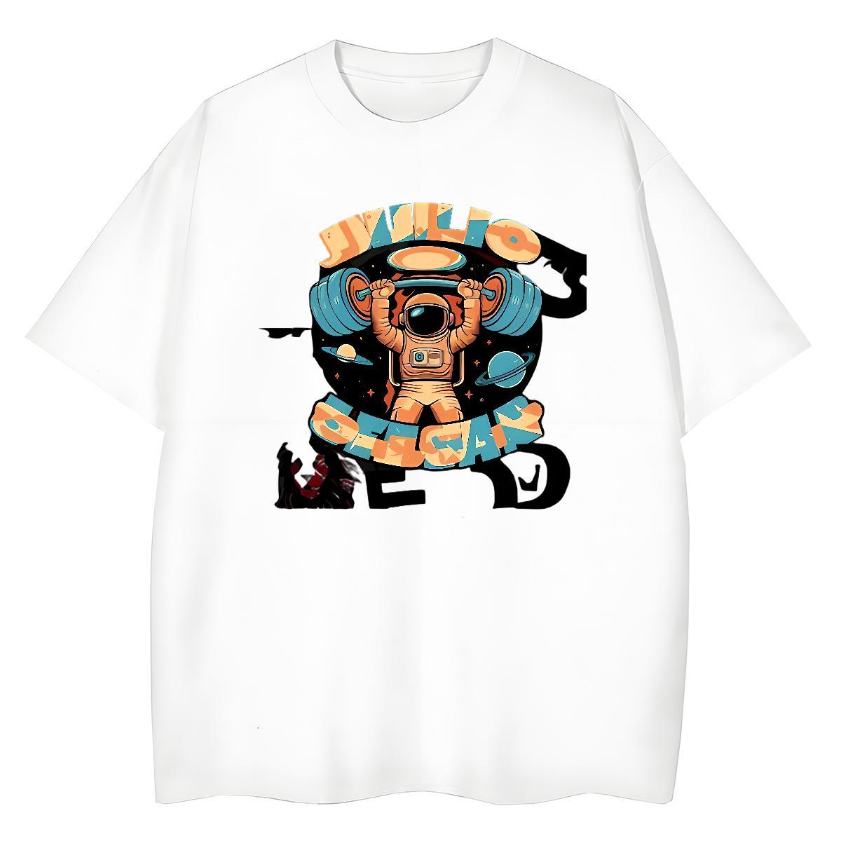Fashion Womens T Shirts O-Neck Short Sleeve 230g 100% Cotton Womens Tshirts Anime spaceman Casual Beach Designer Nice Clothes Shirt