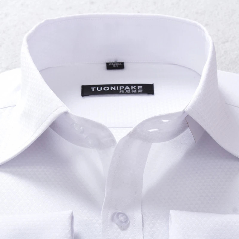 French Cufflink Mens Long-sleeved Slim Business Tuxedo Shirt Slimming Sleeve Nail Banquet Wedding Mens Dress Clothes 240822